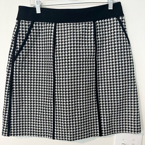 Lafayette 148 New York Houndstooth Mini Skirt 10 - Picture 1 of 6